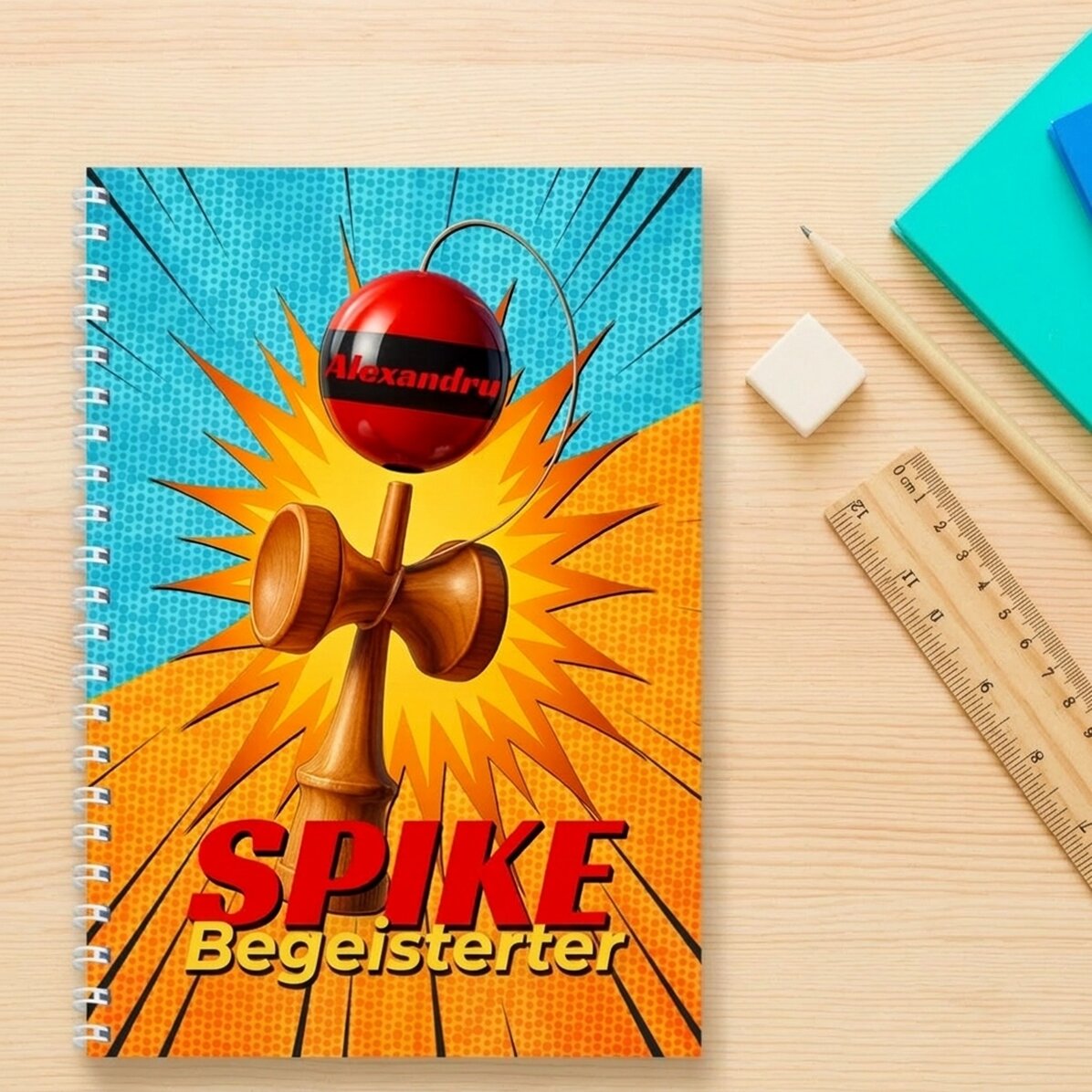 Personalisiertes Notizbuch mit Text – Spike Enthusiast