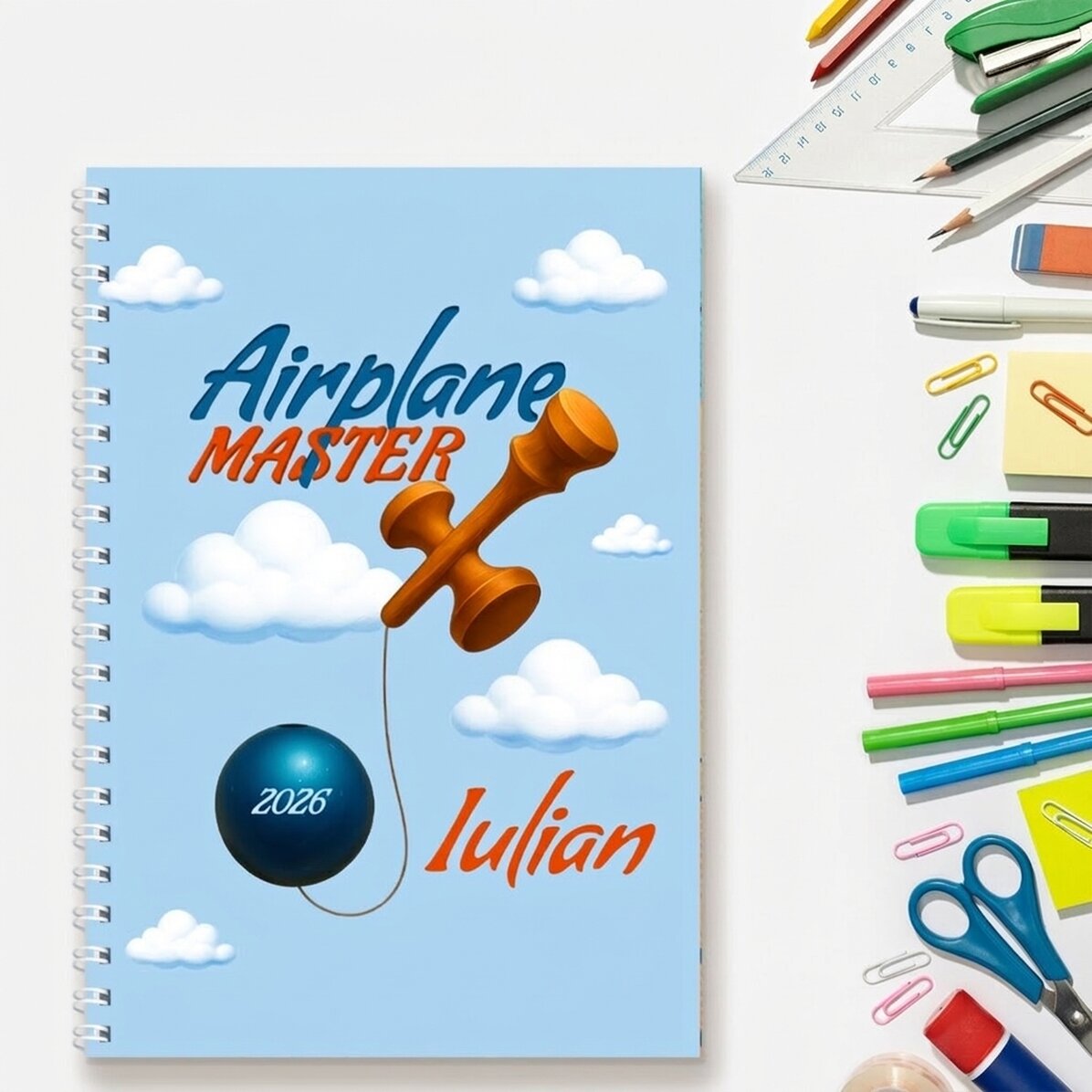 Personalisiertes Notizbuch mit Text – Airplane Master