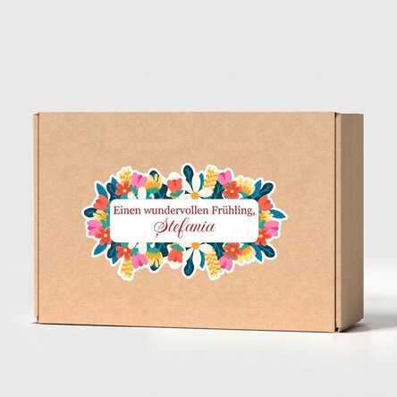 Individuell gestaltete Bastelschachtel mit Aufkleber – Floral
