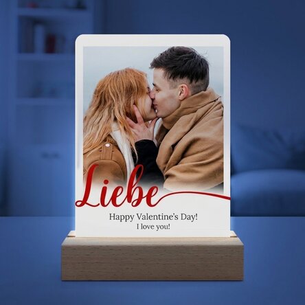 Individuell gestaltete LED-Nachtlampe mit Foto und Botschaft – Love