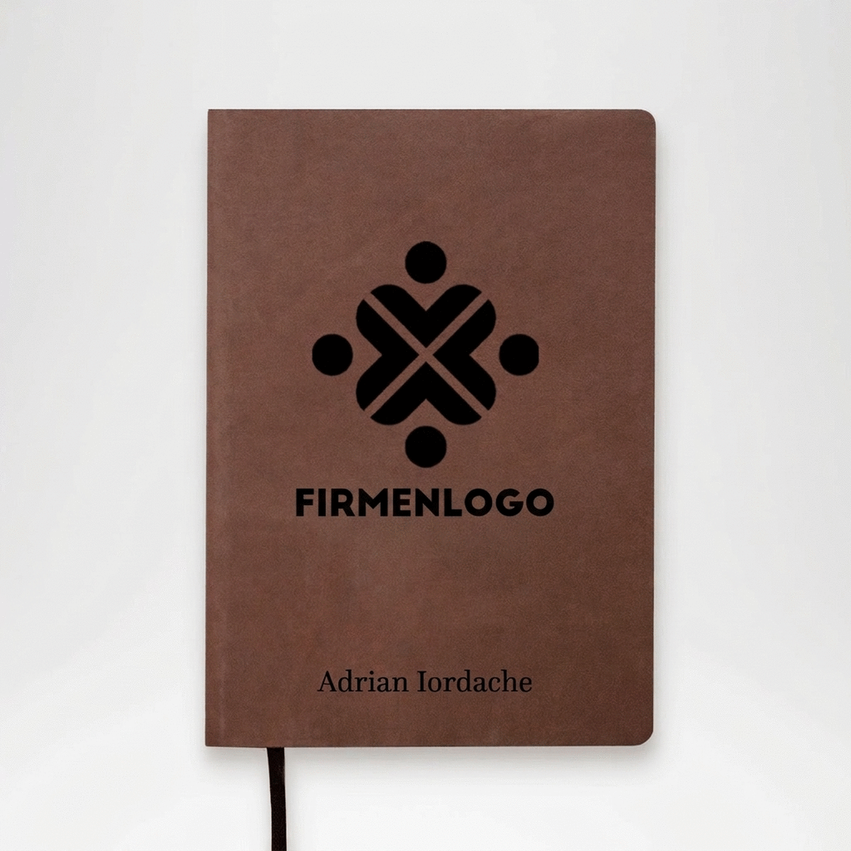 Personalisierter Leder-Terminkalender mit Namen und Logo