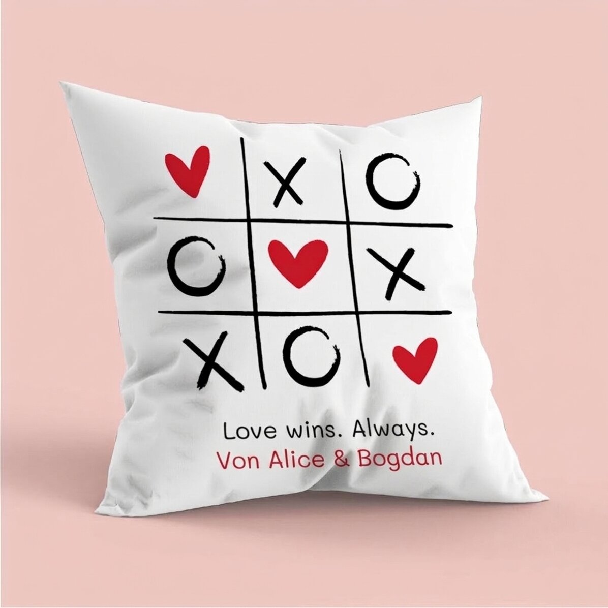 Personalisiertes Kissen mit Text – Herz