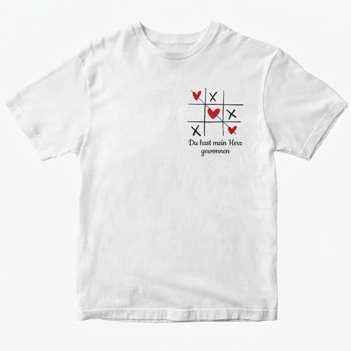 Personalisiertes Baumwoll-T-Shirt mit Aufdruck – Herz