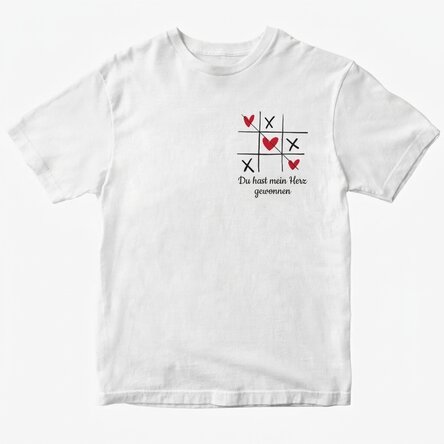 Personalisiertes Baumwoll-T-Shirt mit Aufdruck – Herz