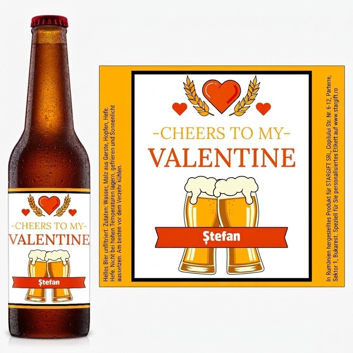 Personalisiertes Bier mit Botschaft – Love