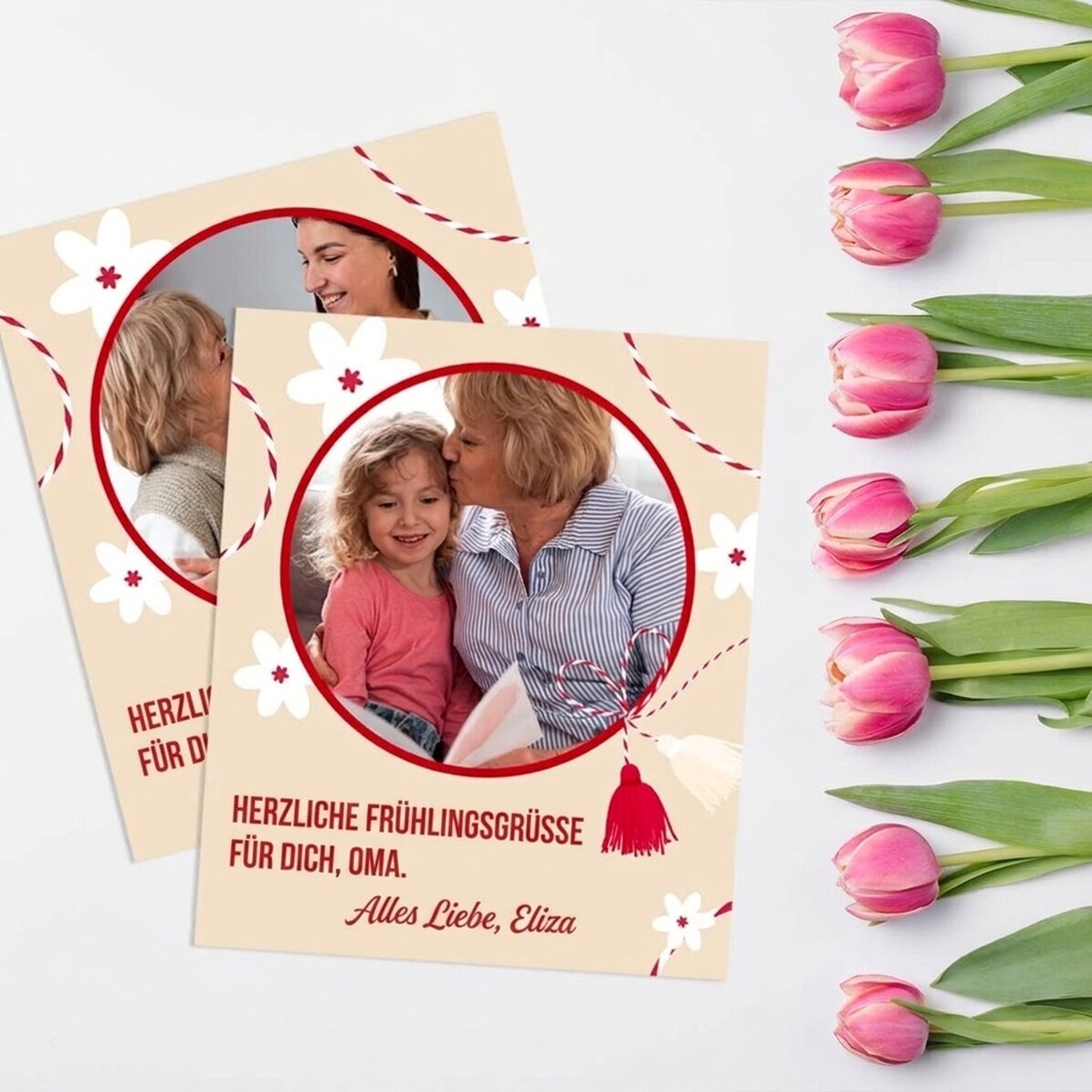 Personalisiertes Foto im Format 10 x 12 cm mit einem Bild und einem Text