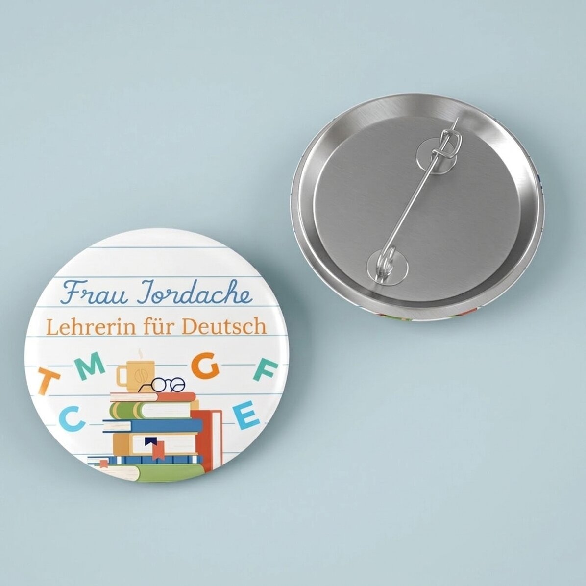 Personalisiertes Button mit Text – Rumänischlehrer