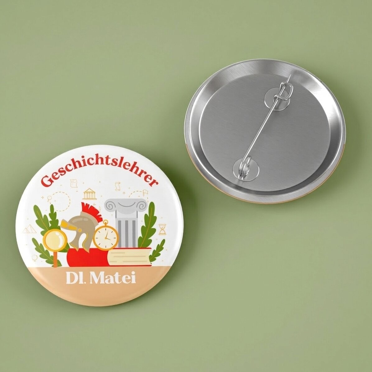 Personalisiertes Button mit Text – Geschichtslehrer