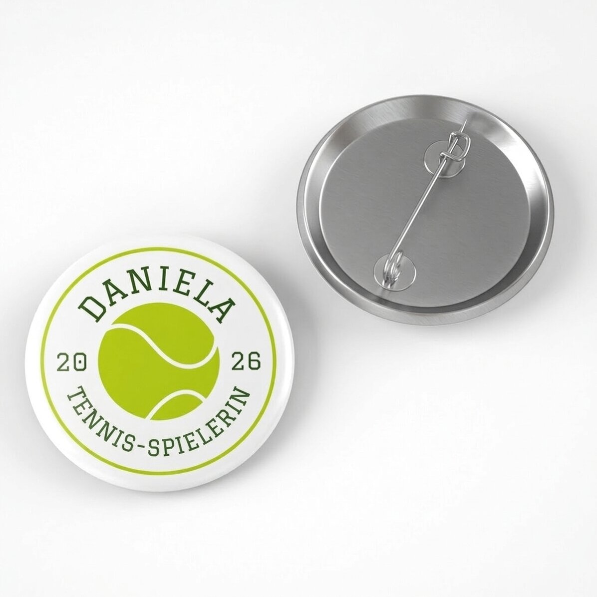 Personalisiertes Button mit Text – Tennis
