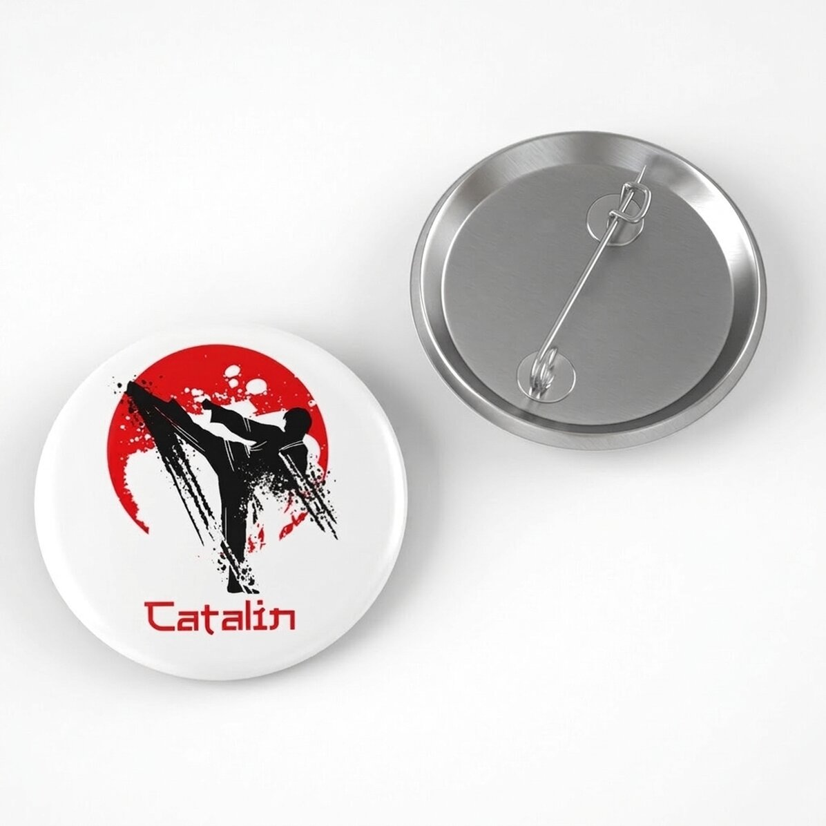 Personalisiertes Button mit Text – Kampfsport