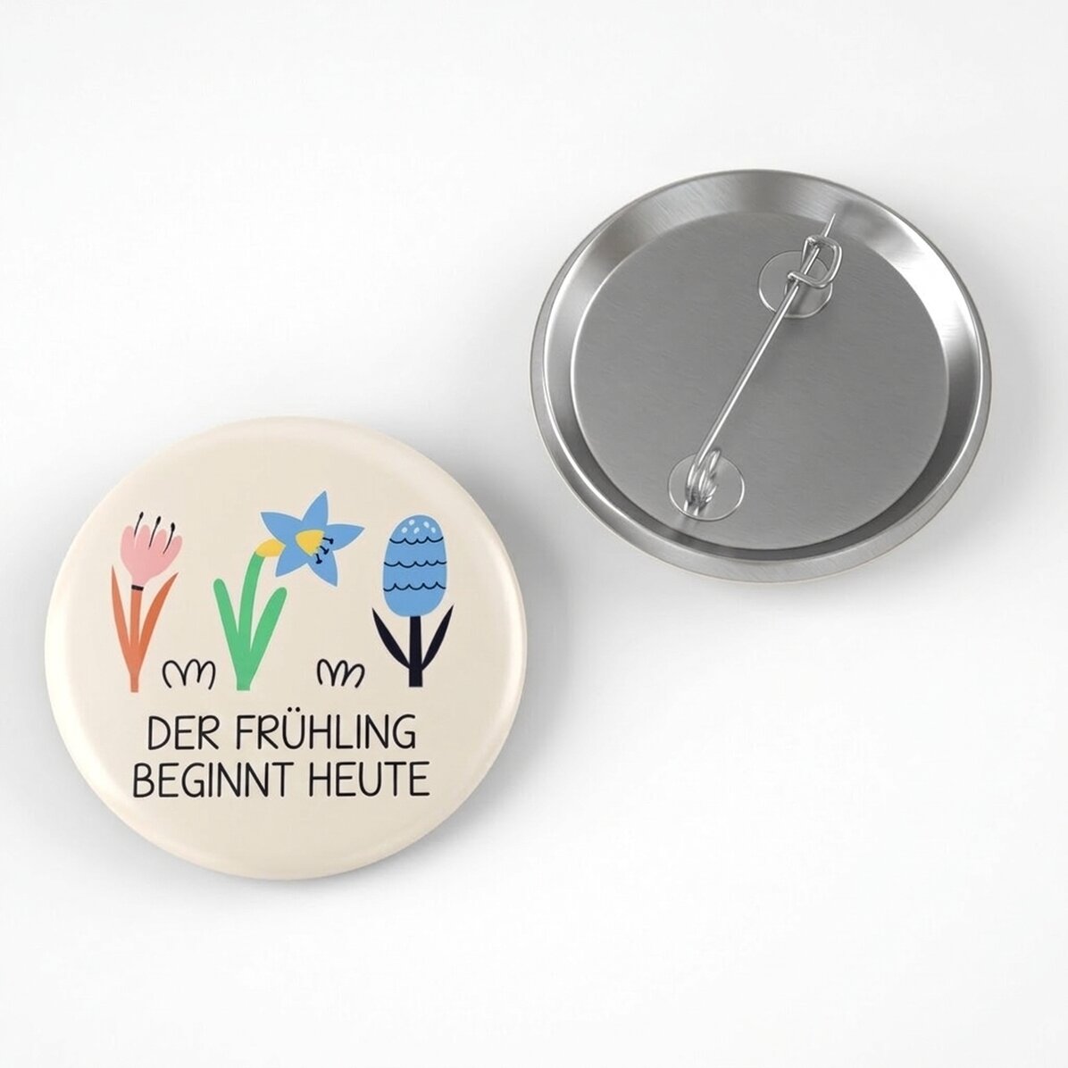 Personalisiertes Button mit Text – Frühlingsanfang