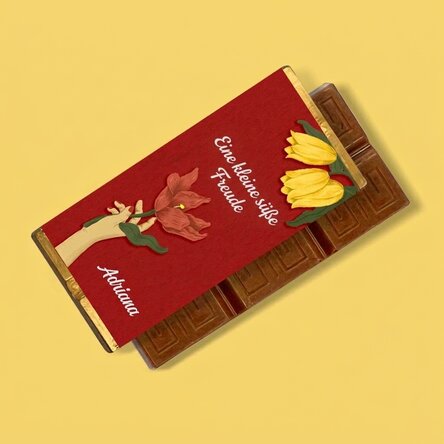 Personalisierte Mini-Schokoladentafel mit Text – Flowers