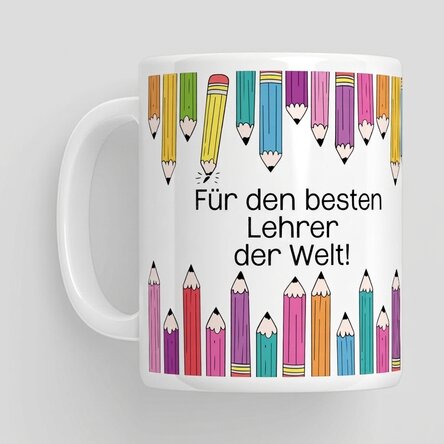 Tasse mit Aufdruck – Buntstifte