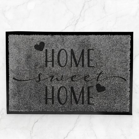 Individuell gestaltete Eingangsmatte für den Innenbereich mit Schriftzug – Home sweet home