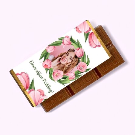 Personalisierte Mini-Schokoladentafel mit Botschaft und Foto – Ein süßer Frühling!
