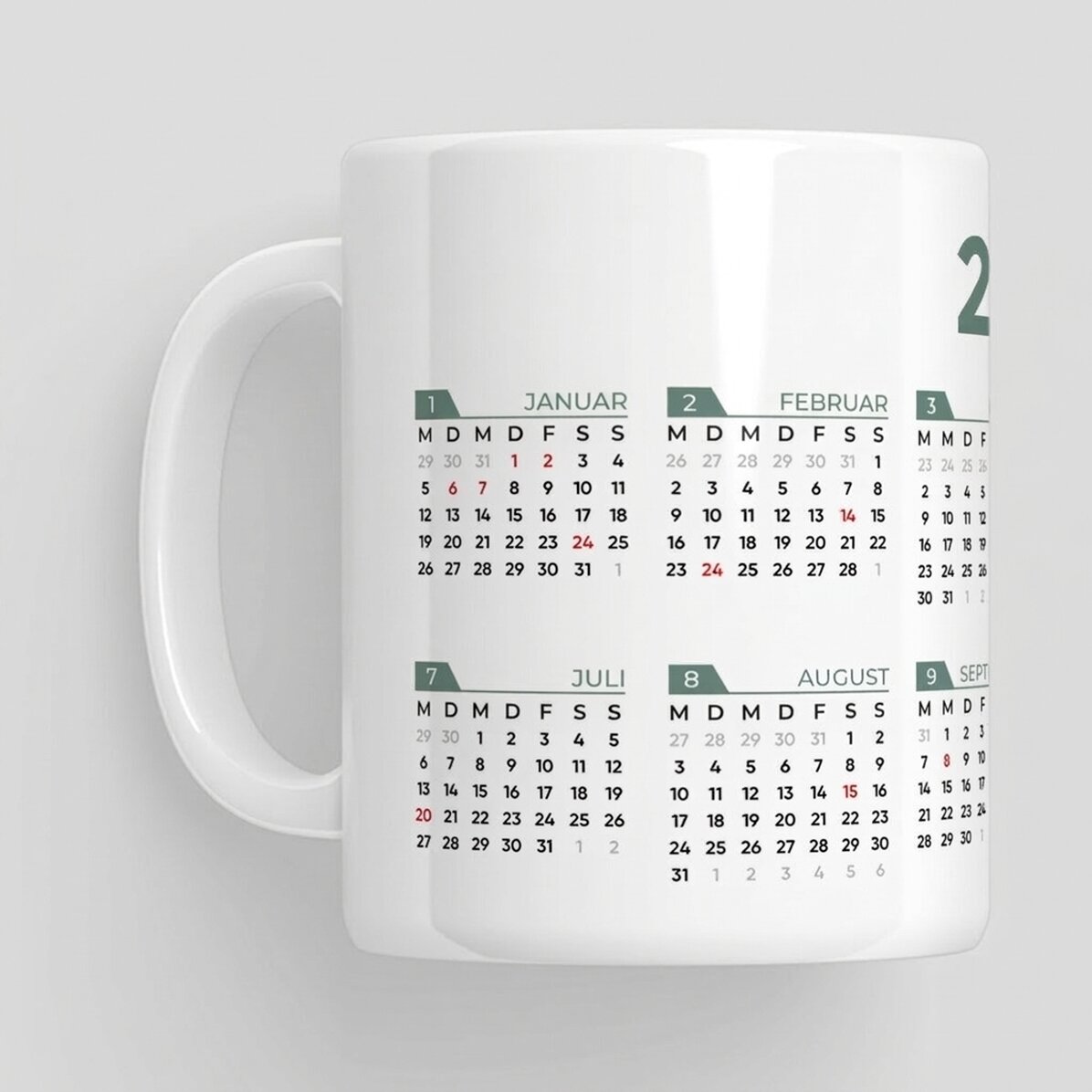 Tasse mit Aufdruck – Kalender