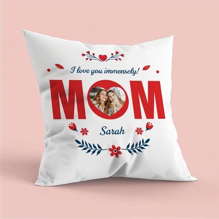 Personalisiertes Kissen mit Foto und Botschaft – Mama