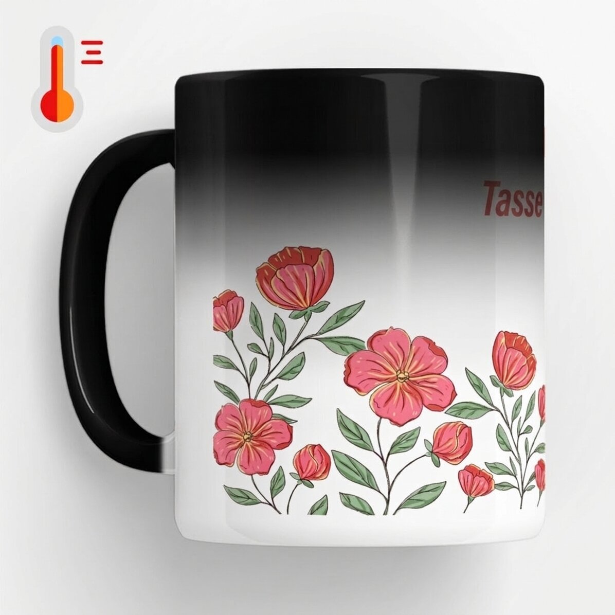 Personalisierte Zaubertasse mit Text – Floral