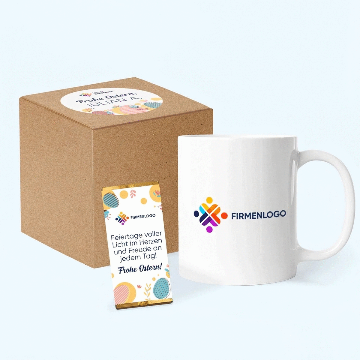 Personalisiertes Geschenkset mit Logo – Frohe Ostern