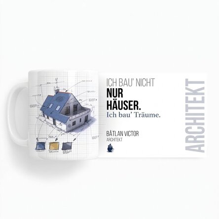 Personalisierte Tasse mit Text für Architekten
