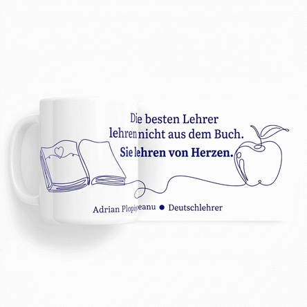 Personalisierte Tasse mit Text für Lehrer