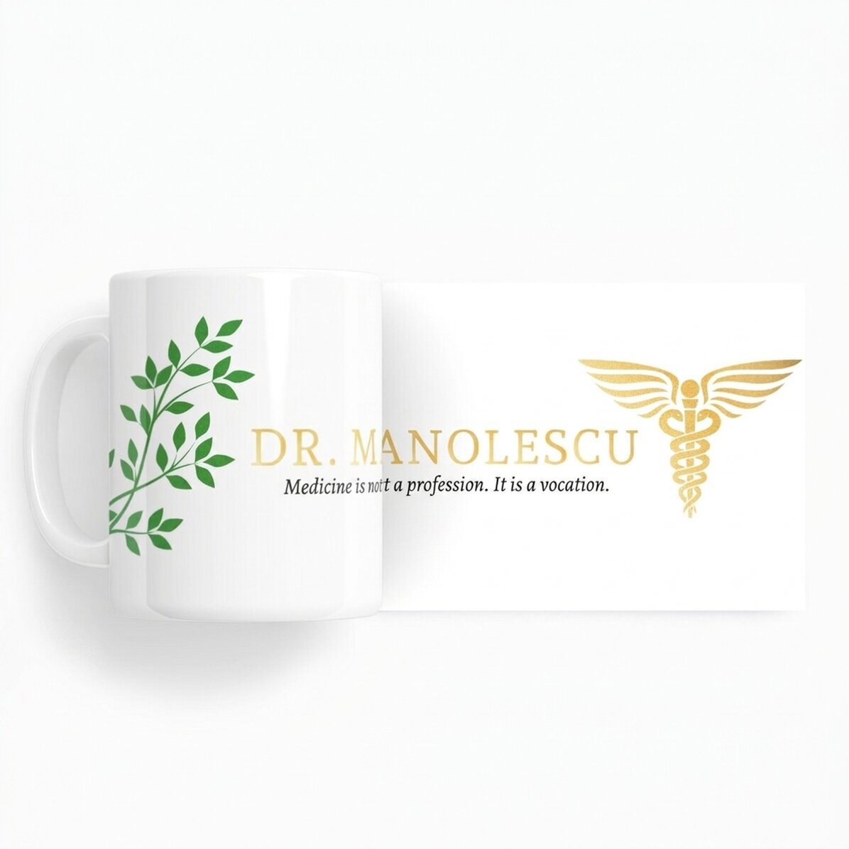 Personalisierte Tasse mit Text – Golden Doctor