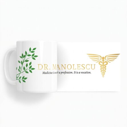 Personalisierte Tasse mit Text – Golden Doctor