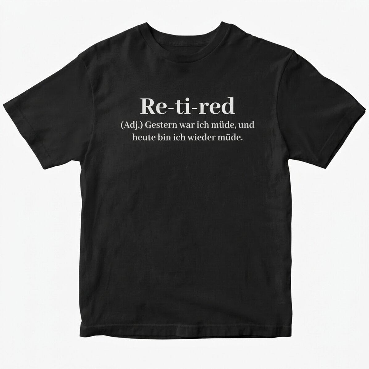 Personalisiertes Baumwoll-T-Shirt mit Aufdruck – Re-tired