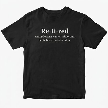 Personalisiertes Baumwoll-T-Shirt mit Aufdruck – Re-tired