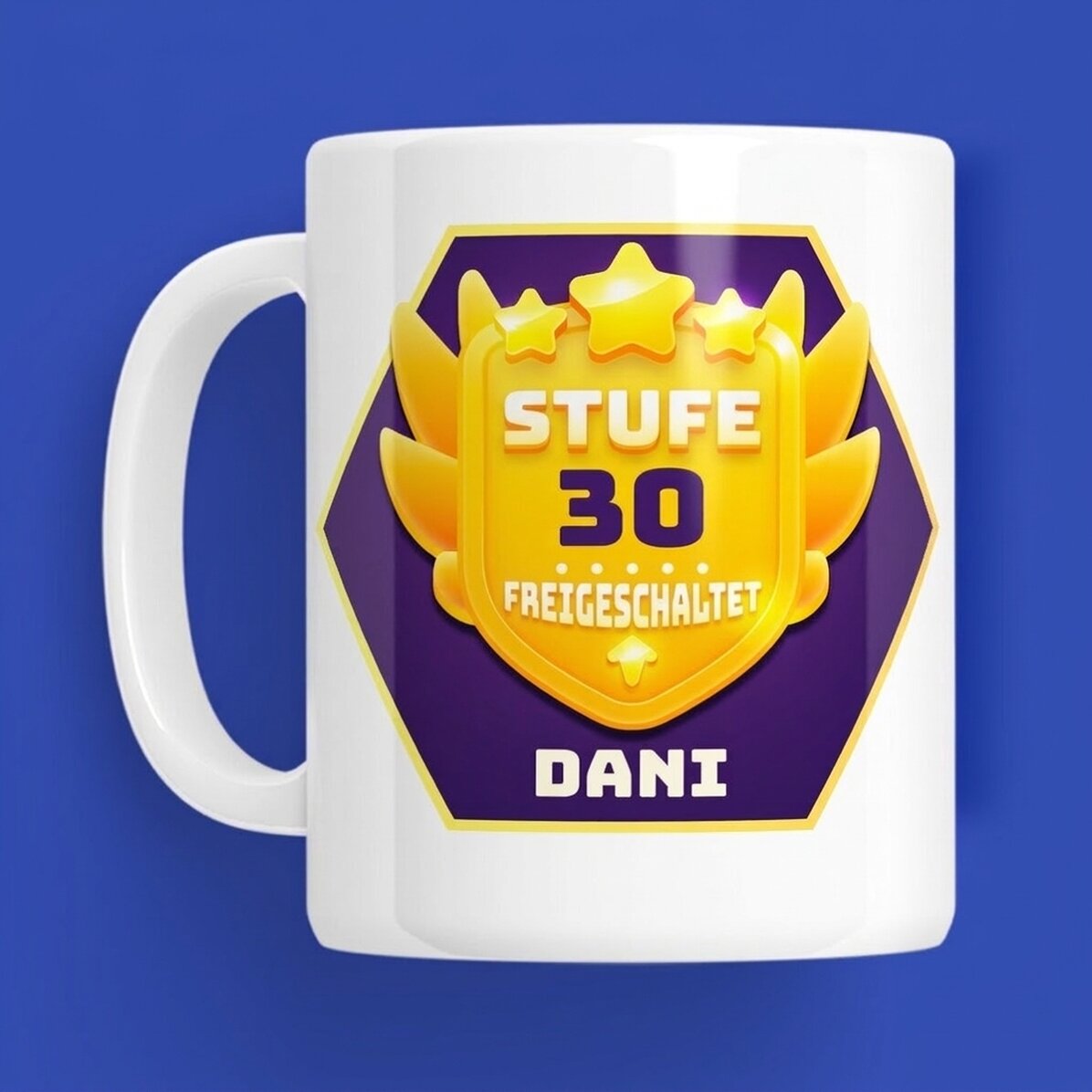 Personalisierte Tasse mit Text zum Geburtstag – Level Unlocked