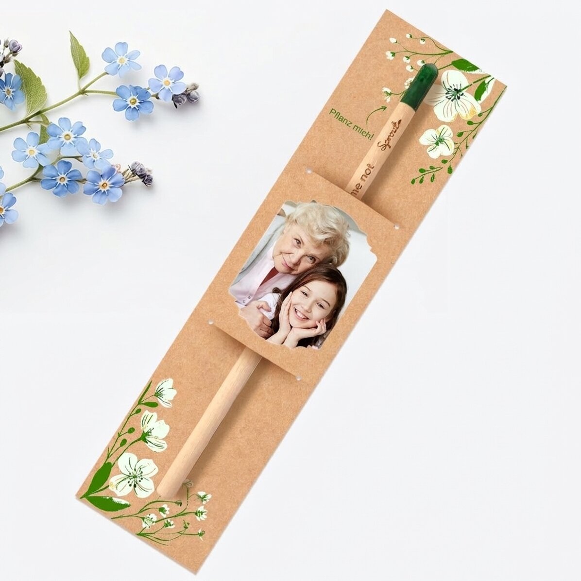 Personalisierter pflanzbarer Bleistift mit einem Foto