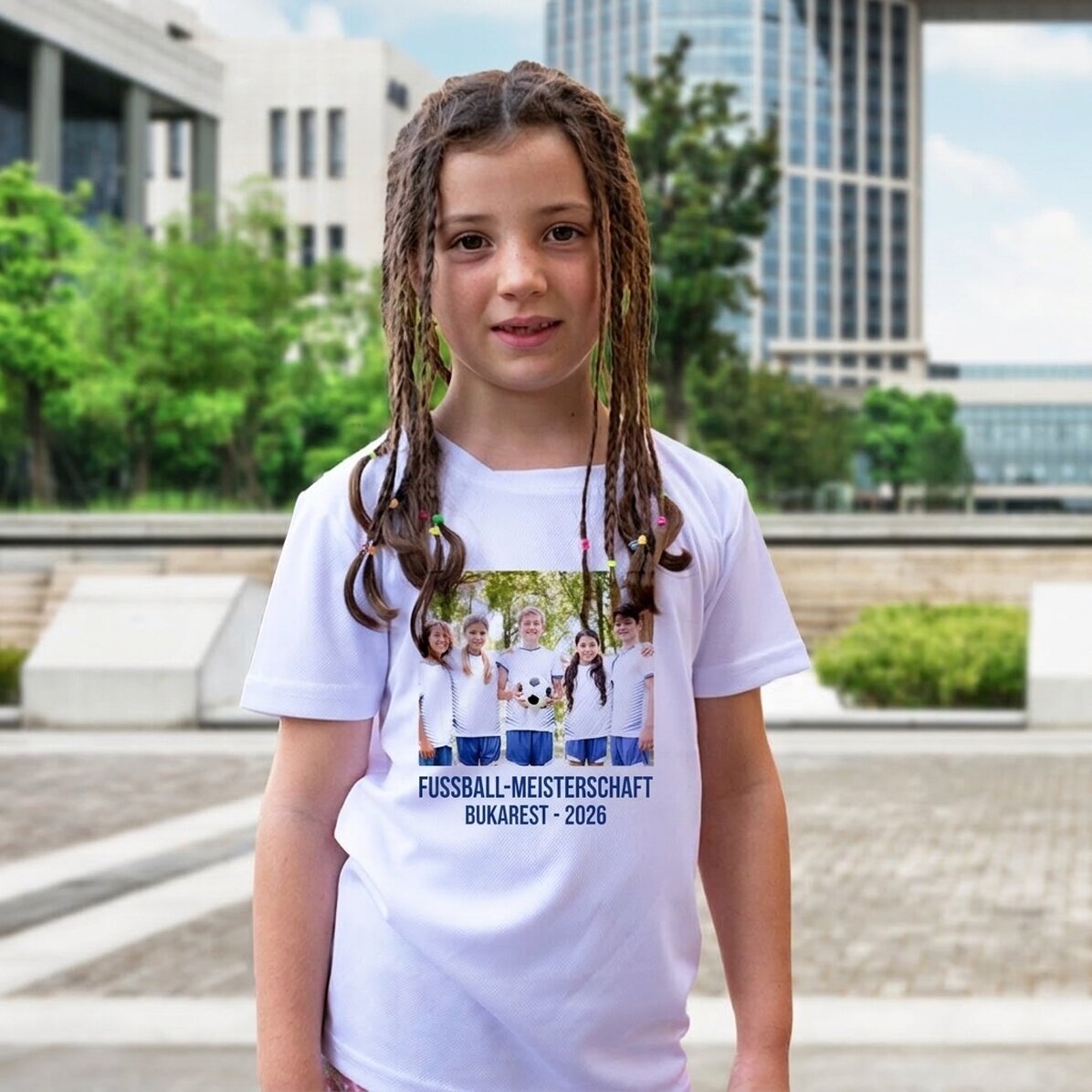 Personalisiertes Sport-T-Shirt für Kinder mit Foto und Text
