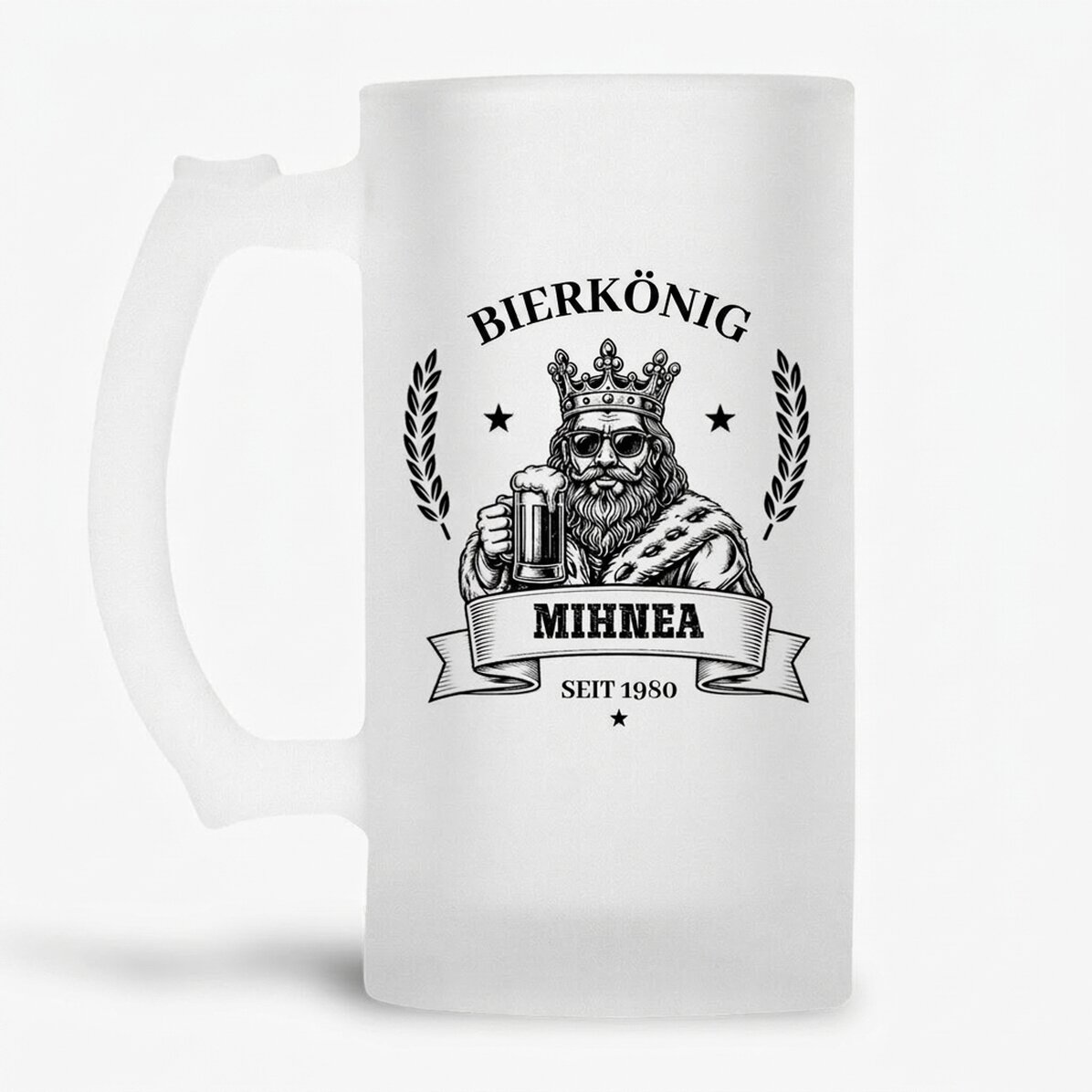 Personalisierter Bierkrug mit Aufdruck – Der König des Bieres