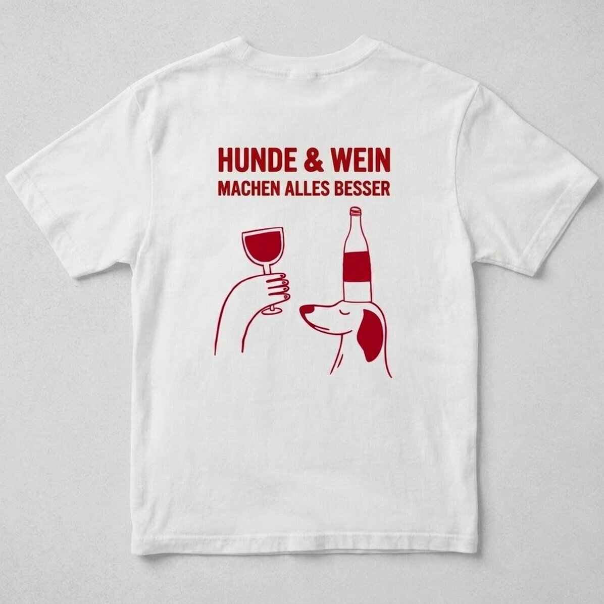 Personalisiertes Baumwoll-T-Shirt mit Aufdruck – Weinrot