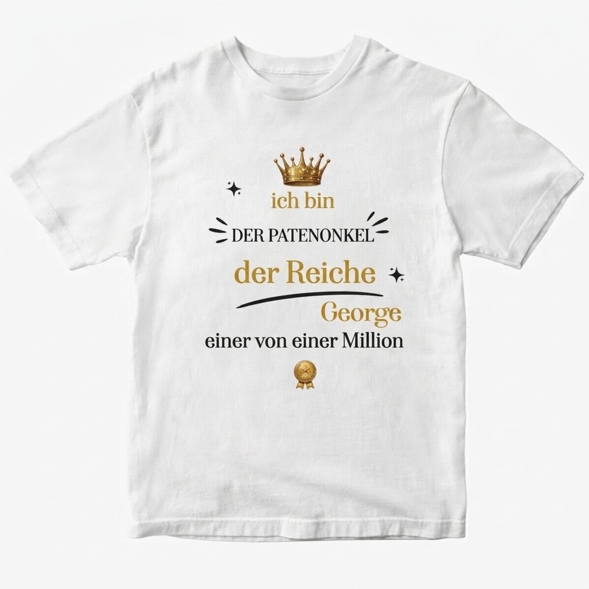 Personalisiertes Baumwoll-T-Shirt mit Aufdruck – „Nasul bogatasul“