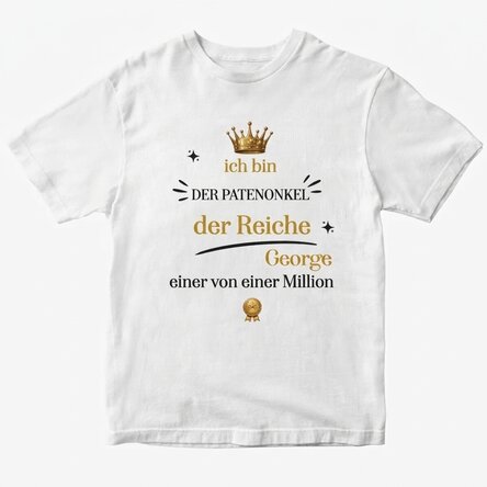 Personalisiertes Baumwoll-T-Shirt mit Aufdruck – „Nasul bogatasul“