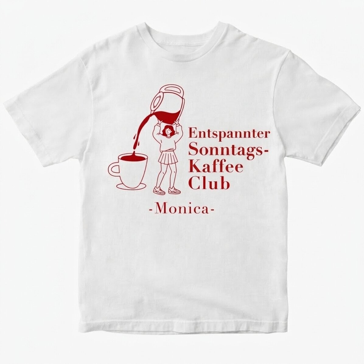 Personalisiertes Baumwoll-T-Shirt mit Aufdruck – Coffee