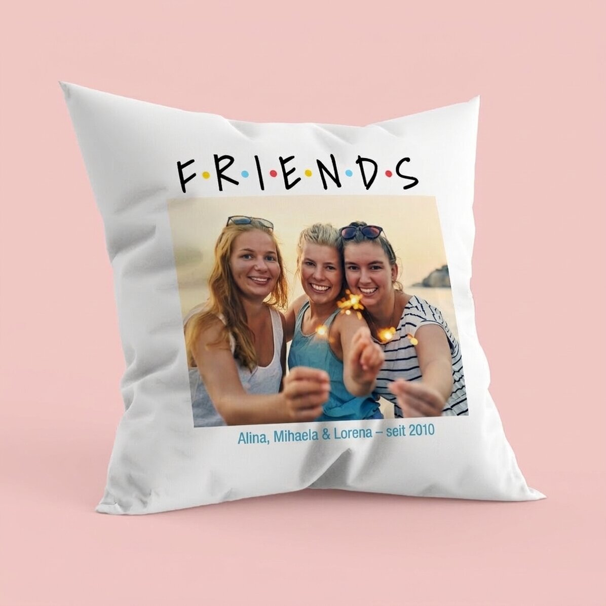 Personalisiertes Kissen mit Foto und Botschaft – FRIENDS