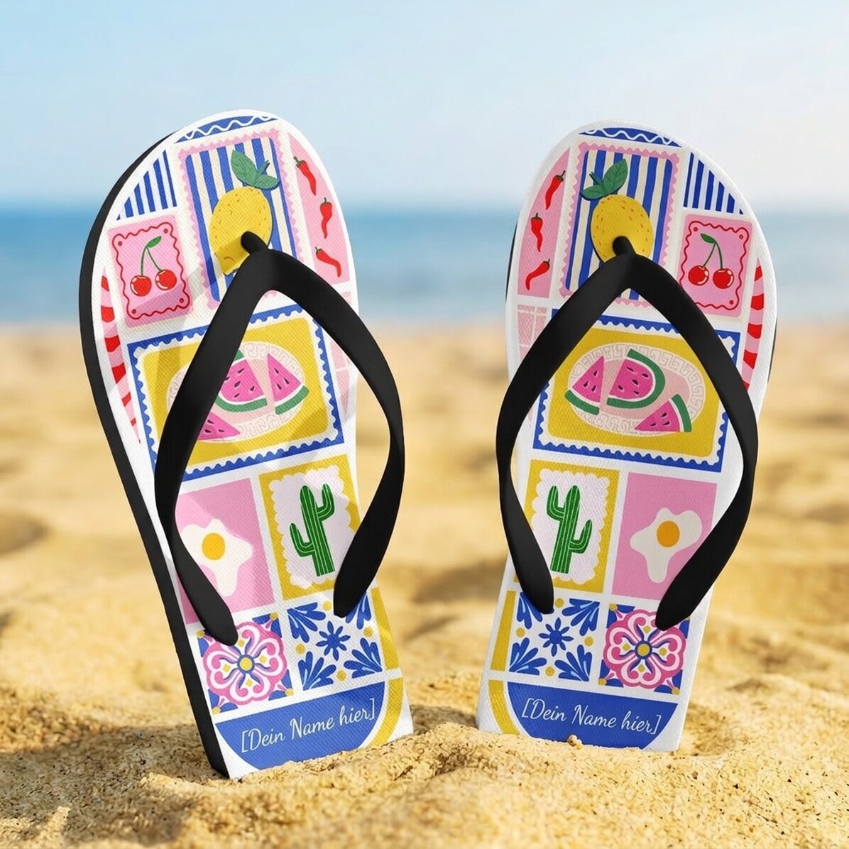 Personalisierte Flip-Flops mit Namen – Summer