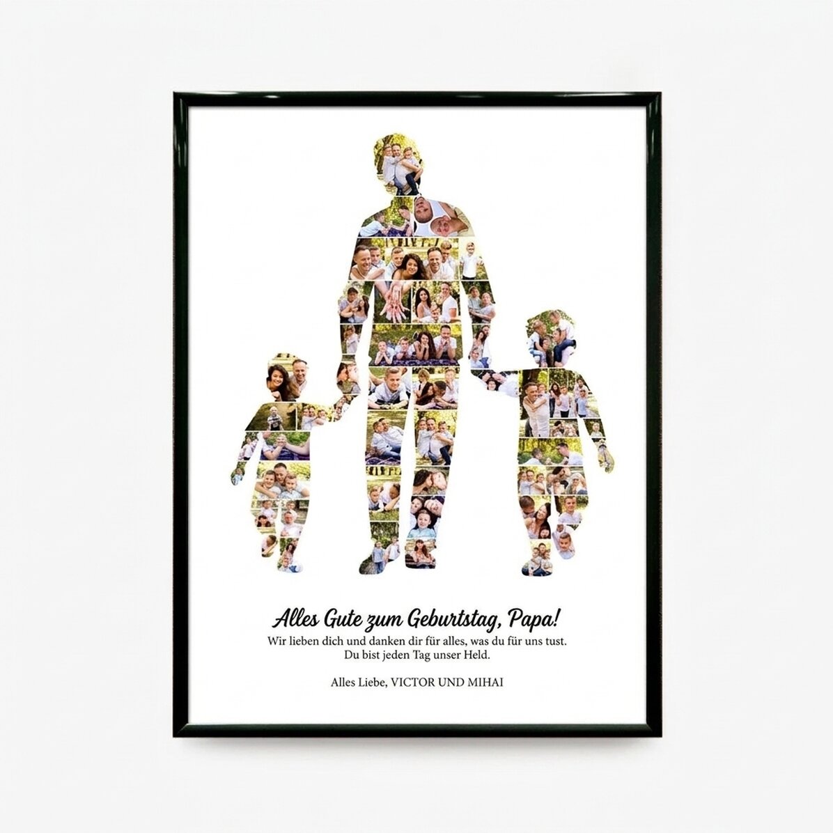 Individuell gestaltetes Bild mit Text und 49 Fotos – Papa, 2 Jungs