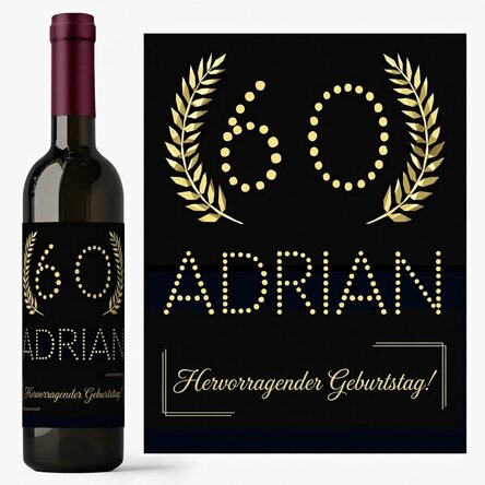 Wein mit individueller Beschriftung – Gold