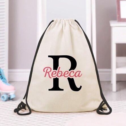 Personalisierter Rucksack mit Namen und Initiale