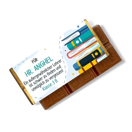 Personalisierte Mini-Schokoladentafel mit Text für Lehrer