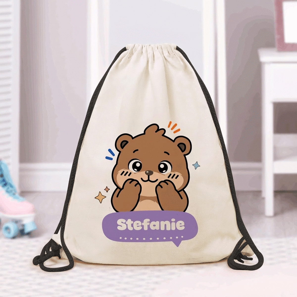 Rucksack mit Namensaufdruck – Bärchen