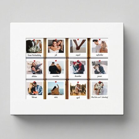Geschenkbox mit 12 personalisierten Mini-Pralinen mit Fotos und Botschaften – Our Story