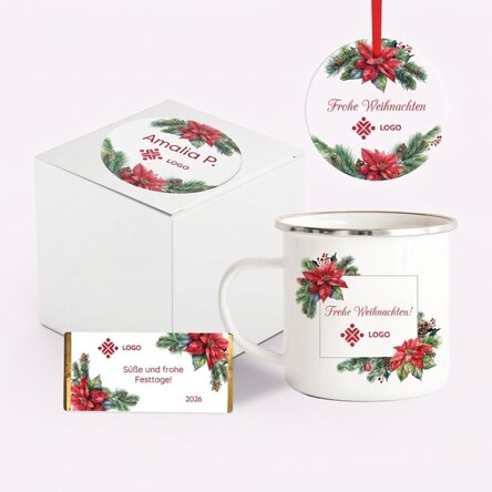 Personalisiertes Weihnachtsgeschenkset mit Logo und Botschaft – Weihnachten