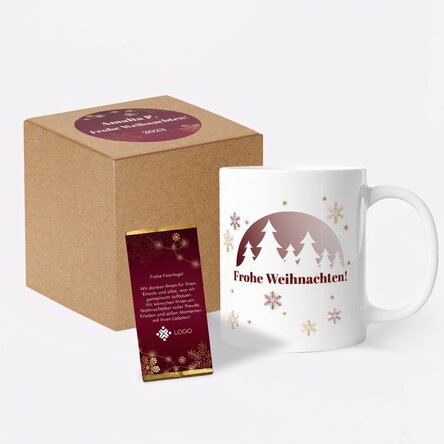 Personalisiertes Weihnachtsgeschenkset mit Logo und Botschaft – Red Christmas
