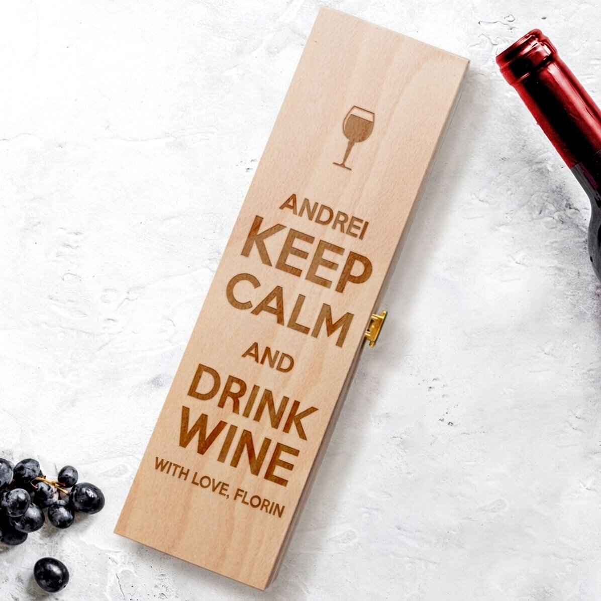 Personalisierte Weinkiste – Keep calm
