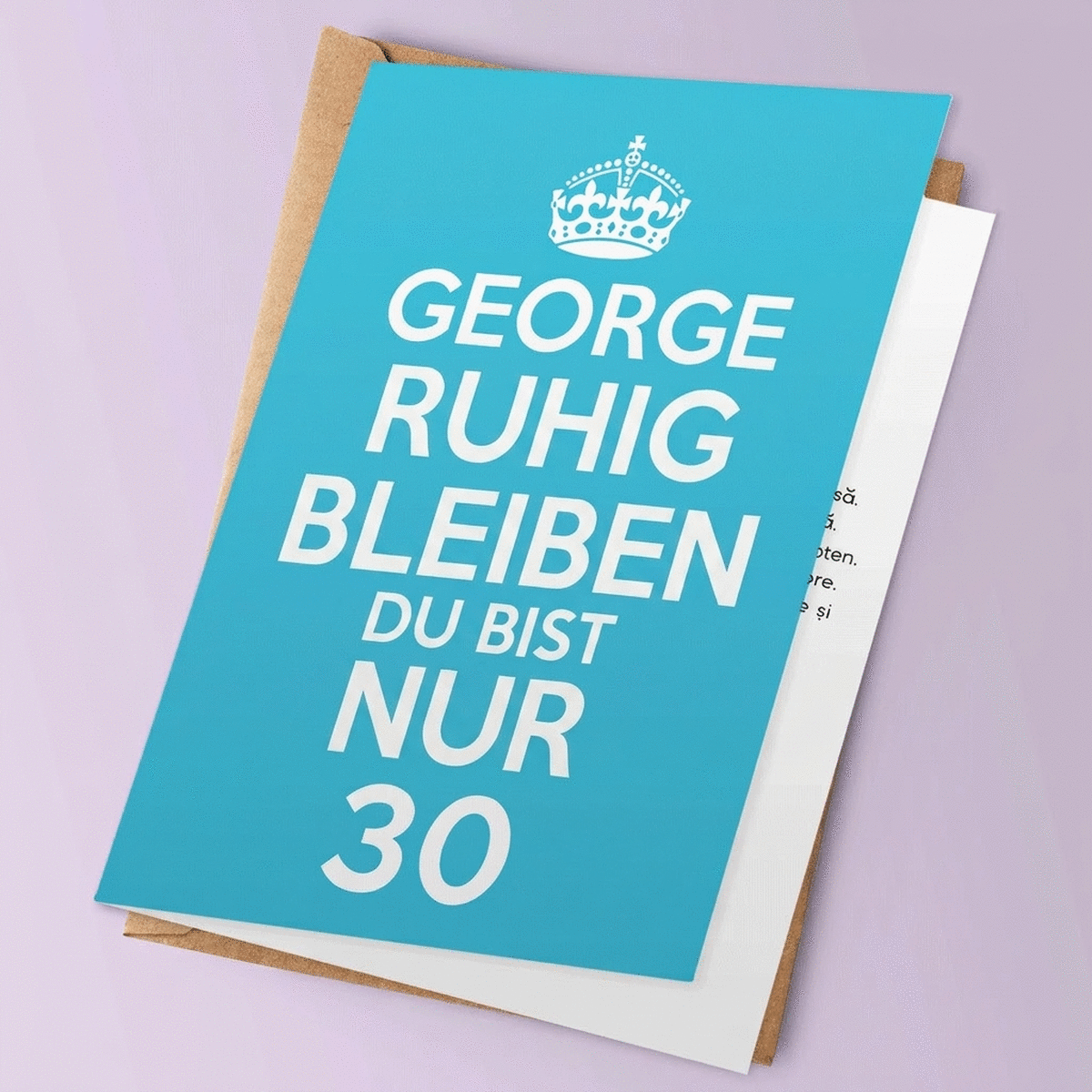 Personalisierte Grußkarte – BLEIB RUHIG