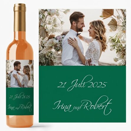 Personalisierter Wein mit einem Foto für die Hochzeit